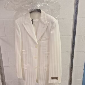 Classic White Striped Kids Blazer